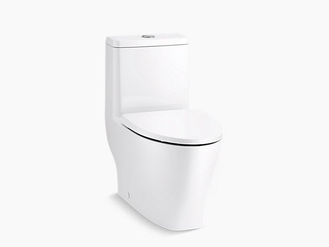 Compact Elongated Dual Flush Toilet, One Piece Round Toilet Dual Flush